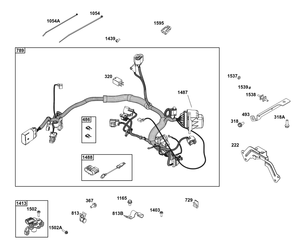 Controls Group Diagram and Parts List for 61A277-0102-J1  Briggs and Stratton Engine